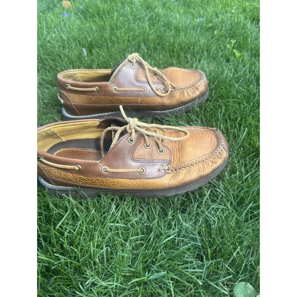 LL Bean Allagash Bison Boat Shoes Leather 244472 Mens 9.5 Oxford